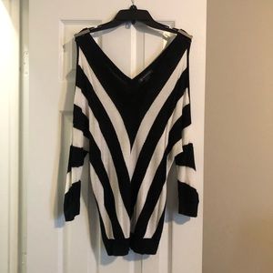 INC Cold Shoulder Chevron Tunic Sweater